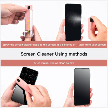 All in 1 Portable Screen Cleaner for Laptop, Phone, iPAD, Tablet, MacBook, Touchscreen Mist Cleaner with Refill Solution(12ml)