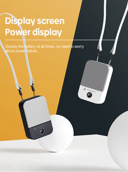 Portabold Portable Mini Neck Fan with Adjustable Lanyard and Bracket for Outdoor & Indoor